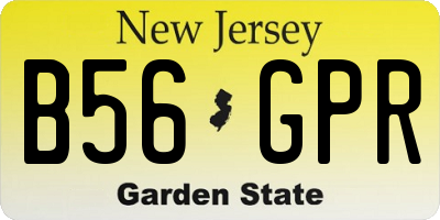 NJ license plate B56GPR