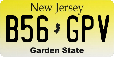 NJ license plate B56GPV