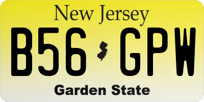 NJ license plate B56GPW
