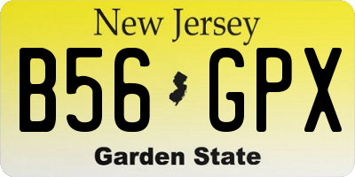 NJ license plate B56GPX