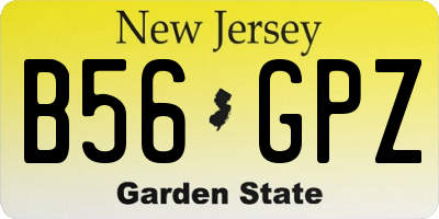 NJ license plate B56GPZ