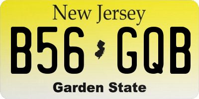 NJ license plate B56GQB