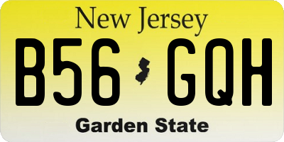 NJ license plate B56GQH