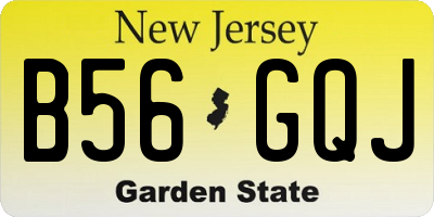 NJ license plate B56GQJ