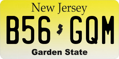 NJ license plate B56GQM