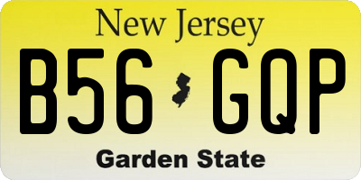 NJ license plate B56GQP