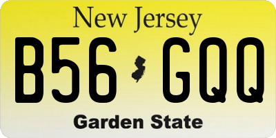 NJ license plate B56GQQ