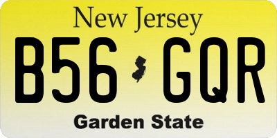 NJ license plate B56GQR