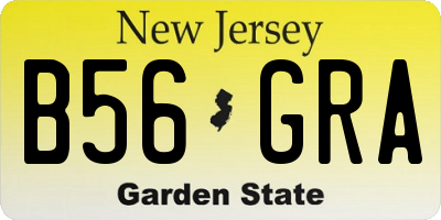 NJ license plate B56GRA