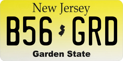 NJ license plate B56GRD