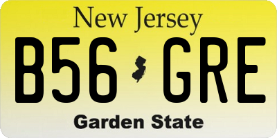 NJ license plate B56GRE