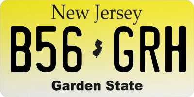 NJ license plate B56GRH