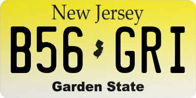 NJ license plate B56GRI