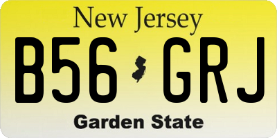 NJ license plate B56GRJ
