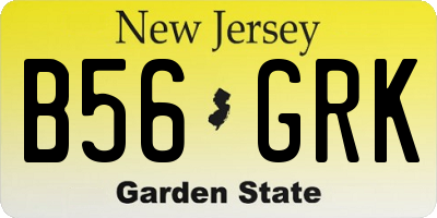 NJ license plate B56GRK