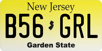 NJ license plate B56GRL