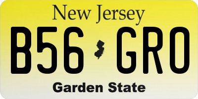 NJ license plate B56GRO