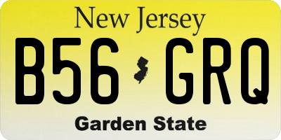 NJ license plate B56GRQ