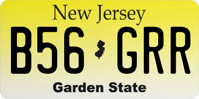 NJ license plate B56GRR