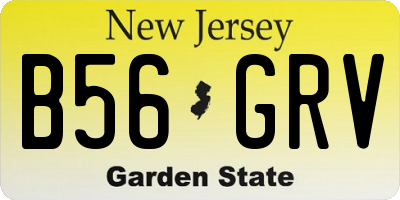 NJ license plate B56GRV