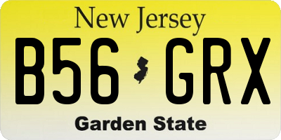 NJ license plate B56GRX