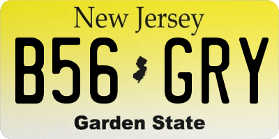 NJ license plate B56GRY
