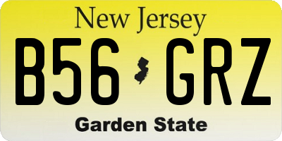 NJ license plate B56GRZ