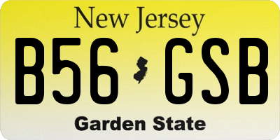 NJ license plate B56GSB