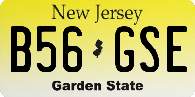 NJ license plate B56GSE