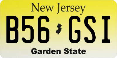 NJ license plate B56GSI