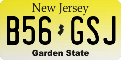 NJ license plate B56GSJ