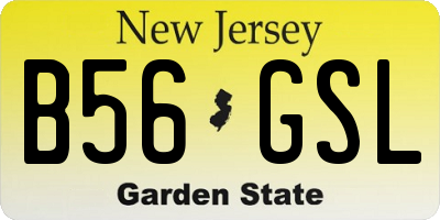 NJ license plate B56GSL