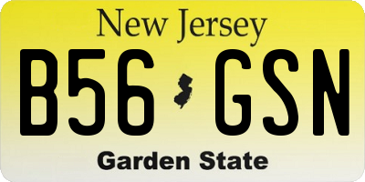 NJ license plate B56GSN