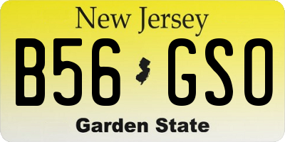 NJ license plate B56GSO