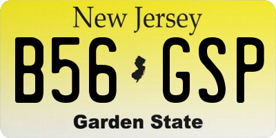NJ license plate B56GSP