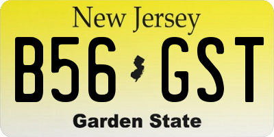 NJ license plate B56GST