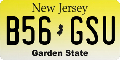NJ license plate B56GSU