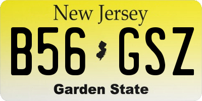 NJ license plate B56GSZ