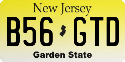NJ license plate B56GTD