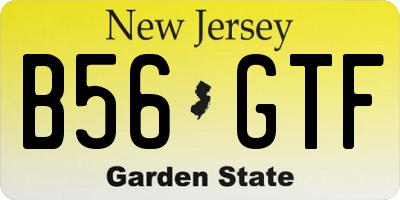 NJ license plate B56GTF