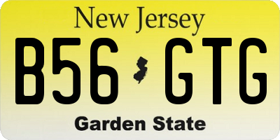 NJ license plate B56GTG