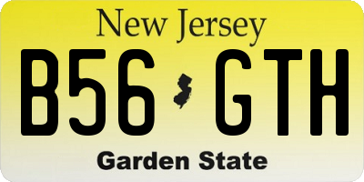NJ license plate B56GTH
