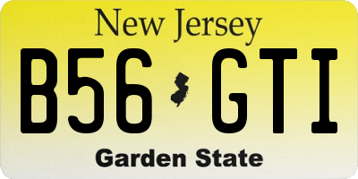 NJ license plate B56GTI