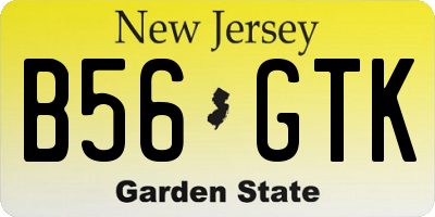 NJ license plate B56GTK