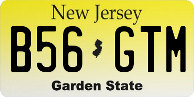 NJ license plate B56GTM