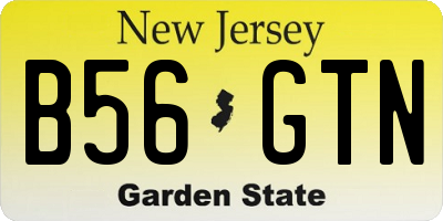 NJ license plate B56GTN