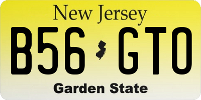 NJ license plate B56GTO