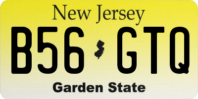 NJ license plate B56GTQ