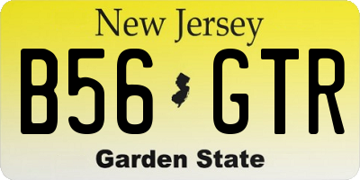 NJ license plate B56GTR