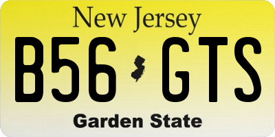 NJ license plate B56GTS